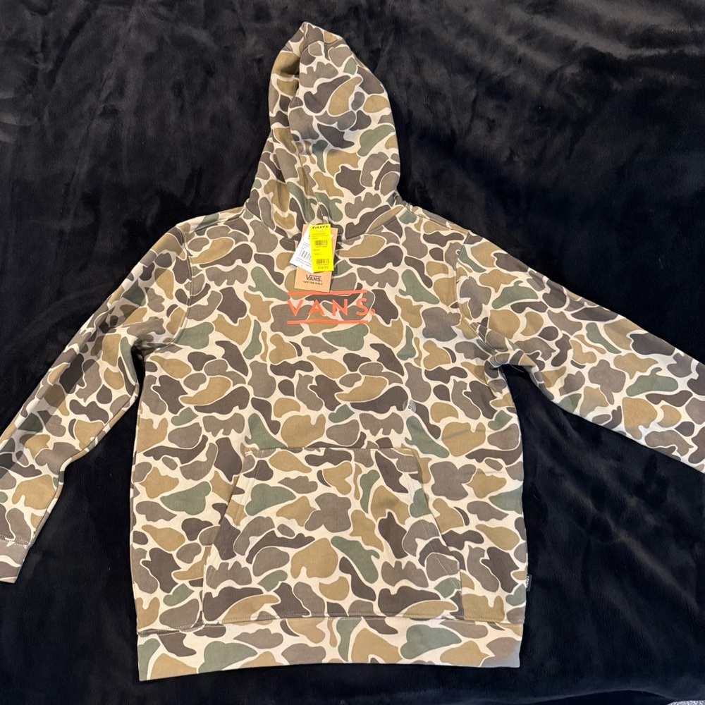 Vans Youth L Camouflage Hoodie with Orange Logo